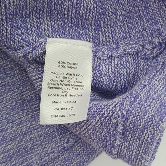 Talbots Sweater Purple Tunic Button 3/4 Sleeve Stretch Womens Size Small - Picture 6 of 6